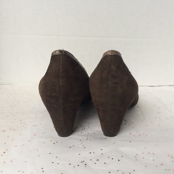 Sam Edelman Brown Suede Ruched Pump Button - 7.5 - Picture 6 of 8